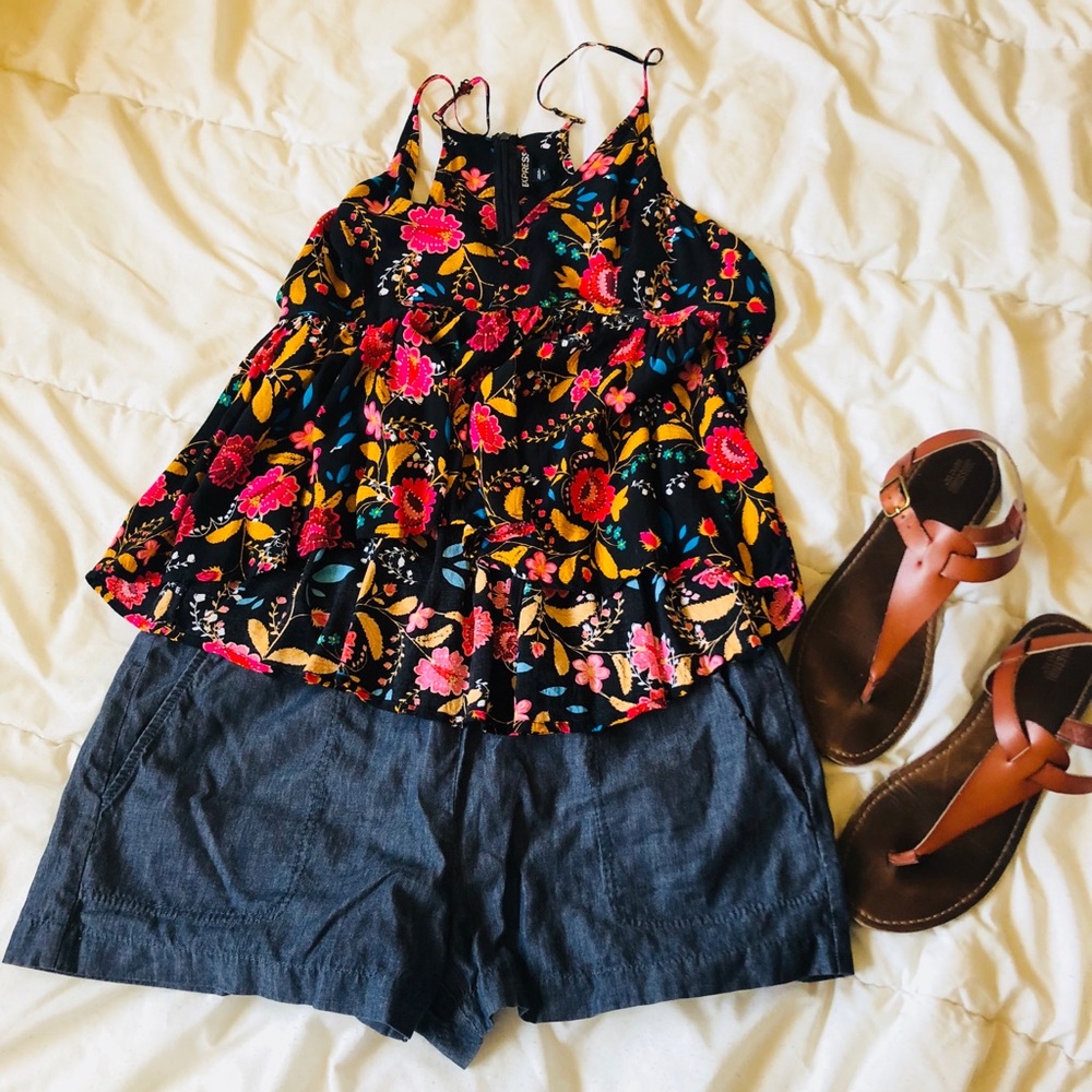 BCBG Denim Linen Shorts